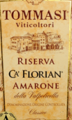 托马斯酒庄卡-弗洛里安经典珍藏阿玛罗尼红葡萄酒(Tommasi Ca' Florian Amarone Riserve della Valpolicella Classico,Veneto, Italy)