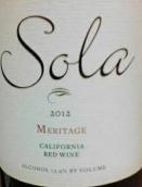 索拉酒莊梅里蒂奇干紅葡萄酒(Sola Winery Meritage, California, USA)