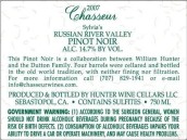 沙瑟爾酒莊黑皮諾干紅葡萄酒(Chasseur Sylvia's Pinot Noir, Russian River Valley, USA)