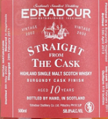 埃德拉多爾原桶10年勃艮第桶陳蘇格蘭單一麥芽威士忌(Edradour Straight From The Cask Aged 10 Years Burgundy Cask Finish Highland Single Malt Scotch Whisky, Highlands, UK)