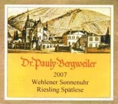 保利貝格溫勒內(nèi)日晷園晚收雷司令白葡萄酒(Dr. Pauly-Bergweiler Wehlener Sonnenuhr Riesling Spatlese, Mosel, Germany)