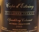 愛思婷赤霞珠紅起泡酒(Cape d'Estaing Sparkling Cabernet Sauvignon, Kangaroo Island, Australia)