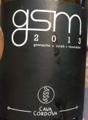 科爾多瓦酒莊歌海娜-西拉-慕合懷特紅葡萄酒(Cava Cordova GSM Grenache Syrah Mourvedre, Baja California, Mexico)