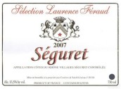 勞倫斯費羅酒莊塞古雷特紅葡萄酒(Selection Laurence Feraud Seguret, Cotes du Rhone Villages, France)