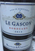 巴頓嘉斯蒂加斯科園干紅葡萄酒(Barton & Guestier Le Gascon , Bordeaux, France)