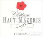 上-馬澤瑞斯莊園干紅葡萄酒(Chateau Haut-Mazeris, Fronsac, France)