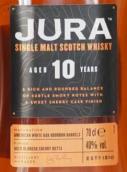 吉拉10年單一麥芽威士忌(Jura Aged 10 Years Single Malt Scotch Whisky, Isle of Jura, UK)