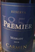 卡門(mén)優(yōu)級(jí)1850珍藏梅洛干紅葡萄酒(Carmen Premier 1850 Reserva Merlot, Colchagua Valley, Chile)