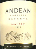 Andean Vineyards Reserve Malbec, Mendoza, Argentina