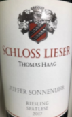 利塞爾-托馬斯堡布朗伯朱弗日冕園雷司令遲摘甜白葡萄酒(Schloss Lieser Thoma Brauneberger Juffer Sonnenuhr Riesling Spatlese, Mosel, Germany)