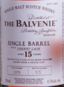 百富15年單桶雪莉桶陳蘇格蘭單一麥芽威士忌(The Balvenie Aged 15 Years Single Barrel Sherry Cask Single Malt Scotch Whisky, Speyside, UK)