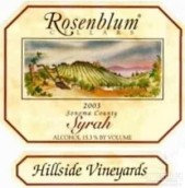 羅森布拉姆山麓園西拉干紅葡萄酒(Rosenblum Cellars Hillside Vineyard Syrah, Sonoma County, USA)