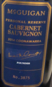 麦格根酒庄私人珍藏赤霞珠红葡萄酒(McGuigan Personal Reserve Cabernet Sauvignon, Coonawarra, Australia)