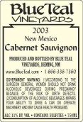 藍(lán)色水鴨園赤霞珠干紅葡萄酒(Blue Teal Vineyards Cabernet Sauvignon, New Mexico, USA)