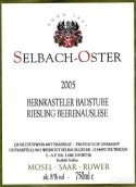 澤巴赫班卡斯特勒-巴斯圖園雷司令逐粒精選白葡萄酒(Selbach-Oster Bernkasteler Badstube Riesling Beerenauslese, Mosel, Germany)