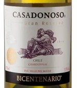 卡薩多諾索兩百年特級(jí)珍藏霞多麗白葡萄酒(Casa Donoso Bicentenario Gran Reserve Chardonnay, Maule Valley, Chile)