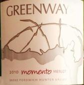 綠道酒莊2010莫門托梅洛干紅葡萄酒(Greenway Wines 2010 Momento Merlot, Broke Fordwich, Australia)