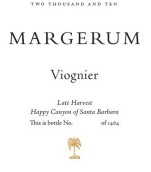 瑪歌如維歐尼甜白葡萄酒(Margerum Late Harvest Viognier, Happy Canyon of Santa Barbara, USA)