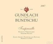 邦德舒添普蘭尼洛干紅葡萄酒(Gundlach Bundschu Winery Tempranillo, Sonoma Valley, USA)