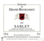 大布爾杰索特莊園薩布萊村紅葡萄酒(Domaine du Grand Bourjassot, Cotes du Rhone Villages Sablet, France)
