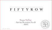 五十行春山西拉干紅葡萄酒(Fiftyrow Vineyards Spring Mountain Syrah, Napa Valley, USA)