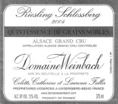 溫巴赫酒莊金牌雷司令精選顆粒貴腐甜白葡萄酒(Domaine Weinbach Riesling Schlossberg Quintessence de Grains Nobles Cuvee d'Or, Alsace Grand Cru, France)