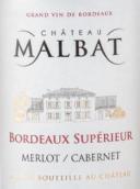 瑪柏酒莊梅洛-赤霞珠紅葡萄酒(Chateau Malbat Merlot-Cabernet, Bordeaux Superieur, France)