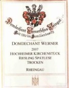 維爾納酒莊霍赫海姆教會(huì)園晚收雷司令干白葡萄酒(Domdechant Werner Hochheimer Kirchenstuck Riesling Spatlese Trocken, Rheingau, Germany)