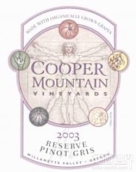 庫珀山珍藏灰皮諾干白葡萄酒(Cooper Mountain Vineyards Reserve Pinot Gris, Willamette Valley, USA)