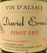 大衛(wèi)·艾美爾酒莊灰皮諾白葡萄酒(David Ermel Pinot Gris, Alsace, France)