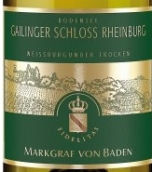 巴登侯爵給靈歌萊茵堡白皮諾干白葡萄酒(Weingut Markgraf von Baden Gailinger Schloss Rheinburg Weissburgunder Trocken, Baden, Germany)