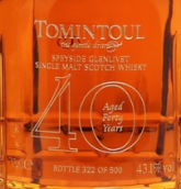 托明图尔40年苏格兰单一麦芽威士忌(Tomintoul Aged 40 Years Single Malt Scotch Whisky, Speyside, UK)