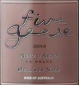 五只鵝沃佩黑珍珠干紅葡萄酒(Five Geese La Volpe Nero d'Avola, McLaren Vale, Australia)