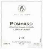 波塞特萊斯維尼勒斯波馬特干紅葡萄酒(Jean-Claude Boisset Les Vaumuriens  Pommard, Cote de Nuits, France)