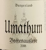 烏瑪通酒莊逐粒精選貴腐甜白葡萄酒(Umathum Beerenauslese, Burgenland, Austria)