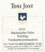 Toni Jost Bacharacher Hahn Riesling Trockenbeerenauslese, Mittelrhein, Germany