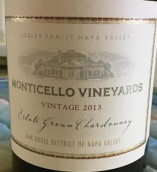 科雷蒙蒂塞洛霞多麗干白葡萄酒(Corley Family Monticello Vineyards  Estate Grown Chardonnay, Oak Knoll District, USA)