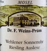 Dr F Weins-Prum Wehlener Sonnenuhr Riesling Auslese, Mosel, Germany