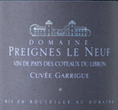 新普雷涅酒莊特釀加里格干紅葡萄酒(Domaine Preignes Le Neuf Cuvee Garrigue Rouge, Coteaux du Libron, France)