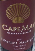 五月角赤霞珠干红葡萄酒(Cape May Cabernet Sauvignon, New Jersey, USA)