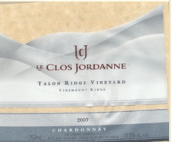 喬丹尼爪嶺霞多麗干白葡萄酒(Le Clos Jordanne Talon Ridge Chardonnay, Vinemount Ridge, Canada)