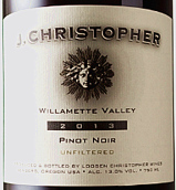 杰伊·克里斯托弗黑皮諾干紅葡萄酒(J. Christopher Wines Pinot Noir, Willamette Valley, USA)