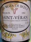 杜寶夫酒莊圣佛蘭白葡萄酒(Georges Duboeuf Saint Veran, Maconnais, France)