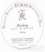 魯?shù)婪?福斯特礦物雷司令優(yōu)質(zhì)干白葡萄酒(Weingut Rudolf Furst Pur Mineral Riesling Qba Trocken, Franken, Germany)