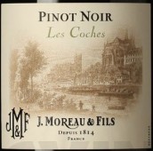 J.莫利父子科什黑皮諾紅葡萄酒(J. Moreau & Fils Les Coches Pinot Noir, Vin de France, France)