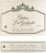 加朗特酒莊白葡萄酒(Chateau La Galante Blanc, Entre-Deux-Mers, France)