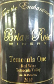 野薔薇特曼庫拉1號(hào)紅葡萄酒(Briar Rose Winery Temecula One, Temecula Valley, USA)