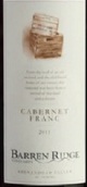 荒嶺品麗珠干紅葡萄酒(Barren Ridge Cabernet Franc, Virginia, USA)