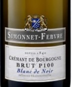 西蒙尼酒莊勃艮第干型P100白中黑起泡酒(Simonnet-Febvre Cremant de Bourgogne Brut P100 Blanc de Noir, Burgundy, France)