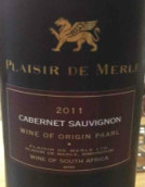 普萊斯酒莊赤霞珠紅葡萄酒(Plaisir de Merle Cabernet Sauvignon, Paarl, South Africa)